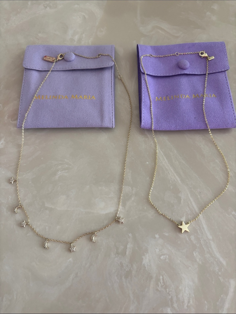 Melinda Maria Gold Star Necklace & Starry Night Necklace Sold Together - Picture 7 of 7